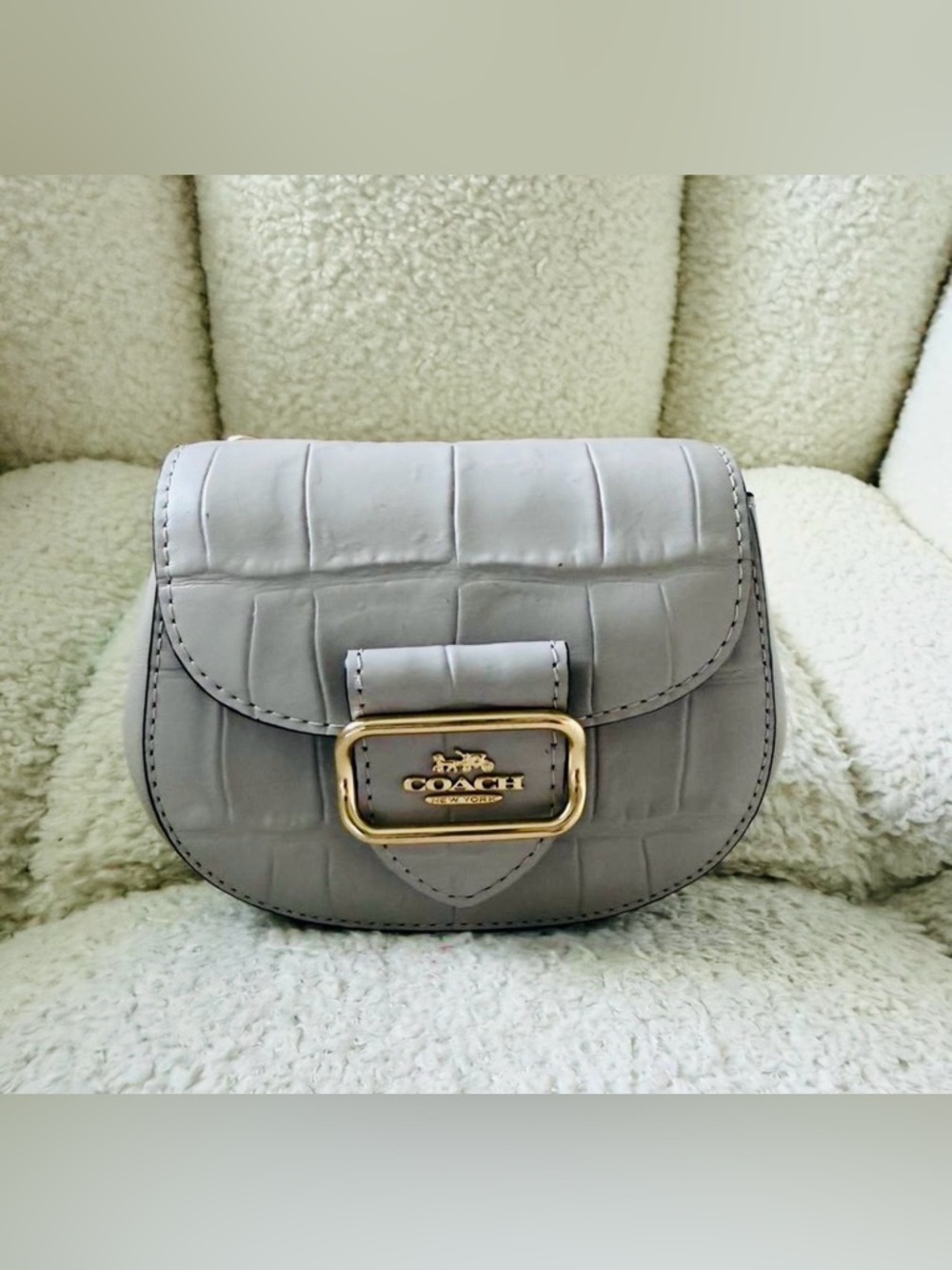 Coach Morgan Saddle Bag Clutch Grey Color (no Strap)